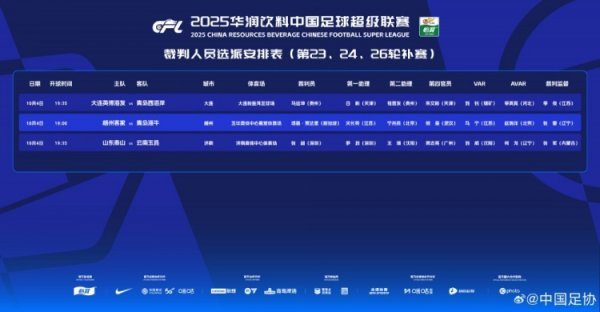 中超补赛裁判    安排：新加坡主裁塔基吹罚梅州vs海牛，VAR裁判    马宁