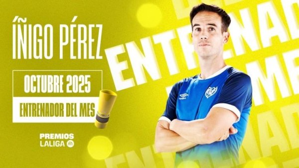 3战全胜！官方：巴列卡诺主帅伊尼戈-佩雷斯当选西甲10月最佳教练